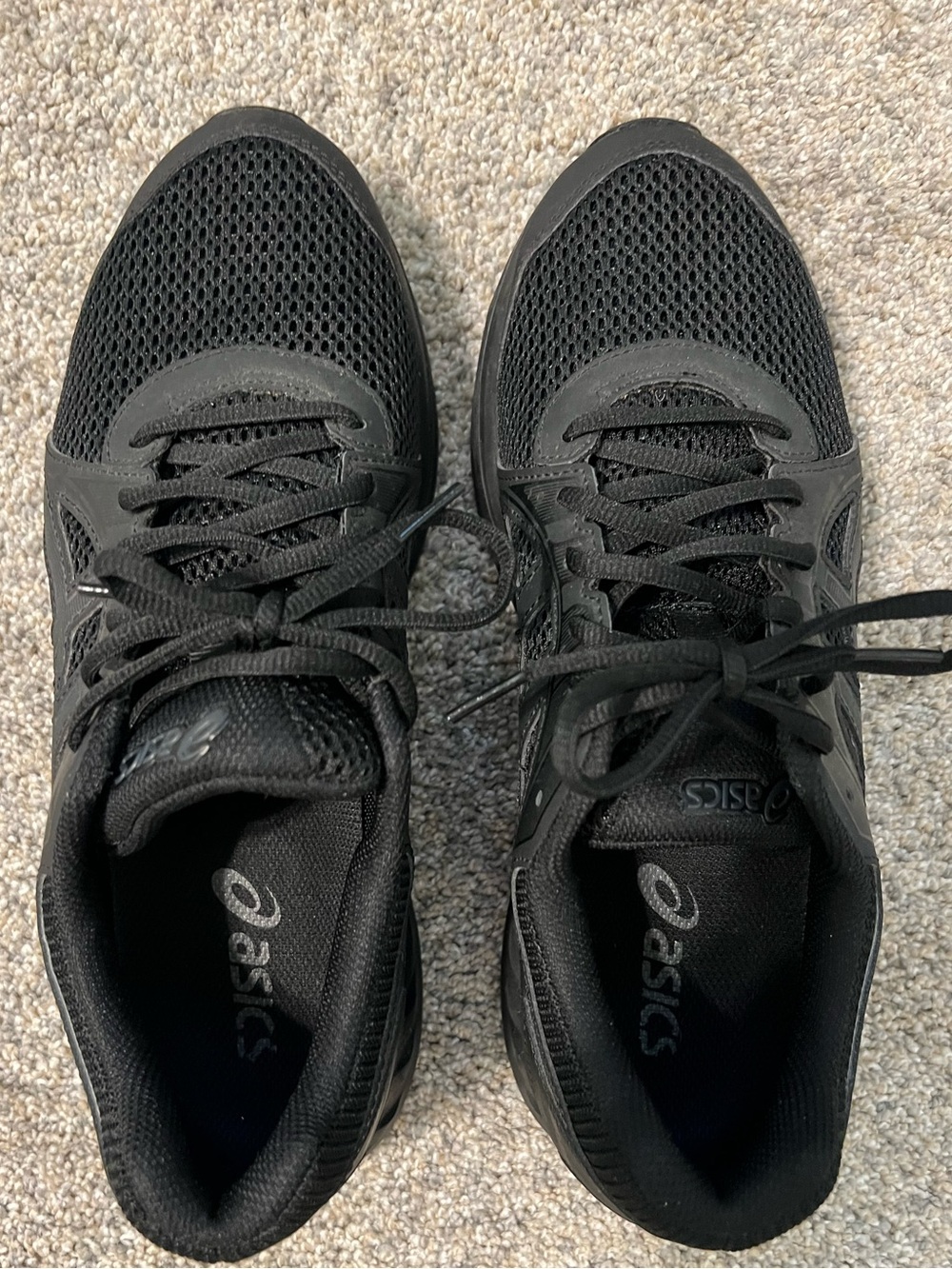 ASICS Men's Black Mesh Athletic Sneakers
